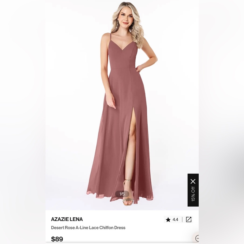 Azazie Desert Rose Bridesmaid “Lena” Dress size C